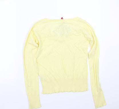 Preloved H&M< Womens Yellow   Pullover Jumper Size 36 - Back