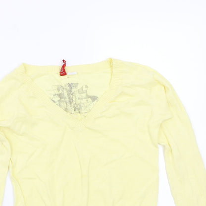 Preloved H&M< Womens Yellow   Pullover Jumper Size 36 - Detail