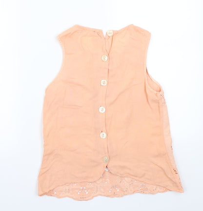 Preloved River Island Womens Orange   Basic T-Shirt Size 6 - Back
