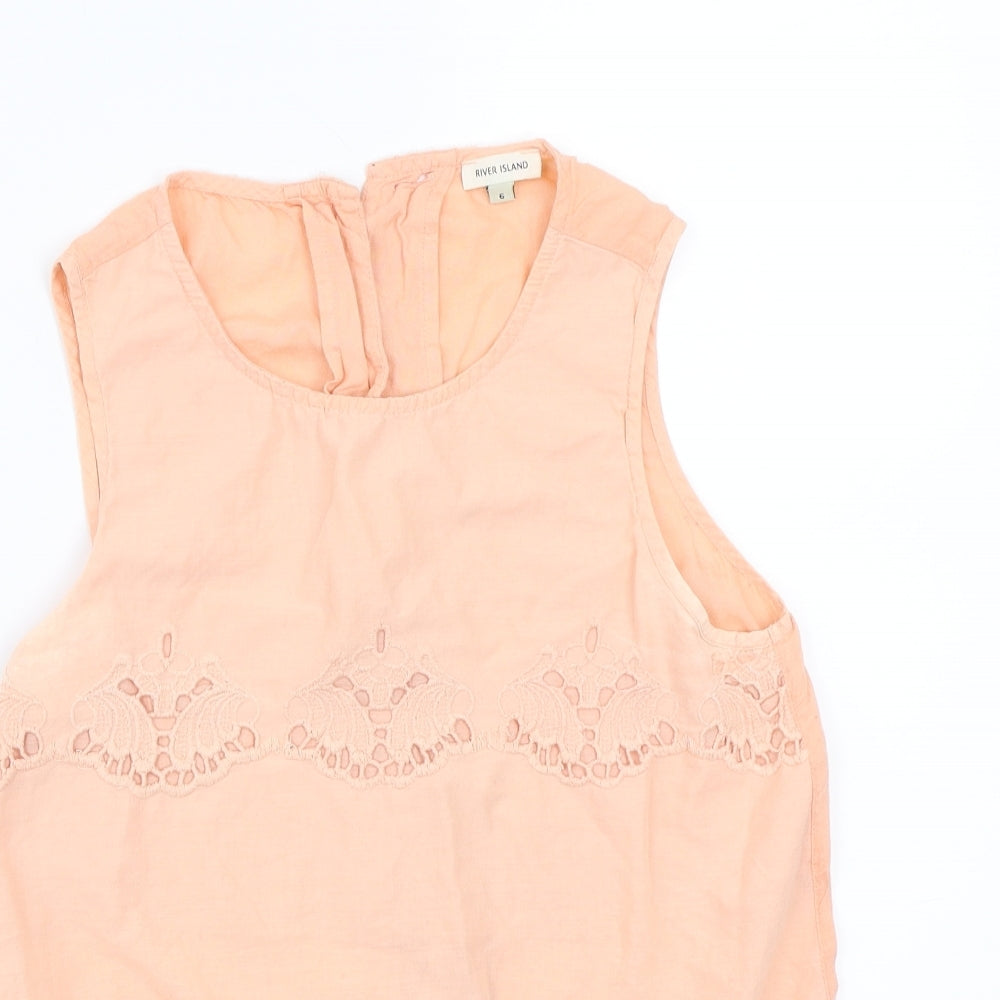 River Island Womens Orange   Basic T-Shirt Size 6