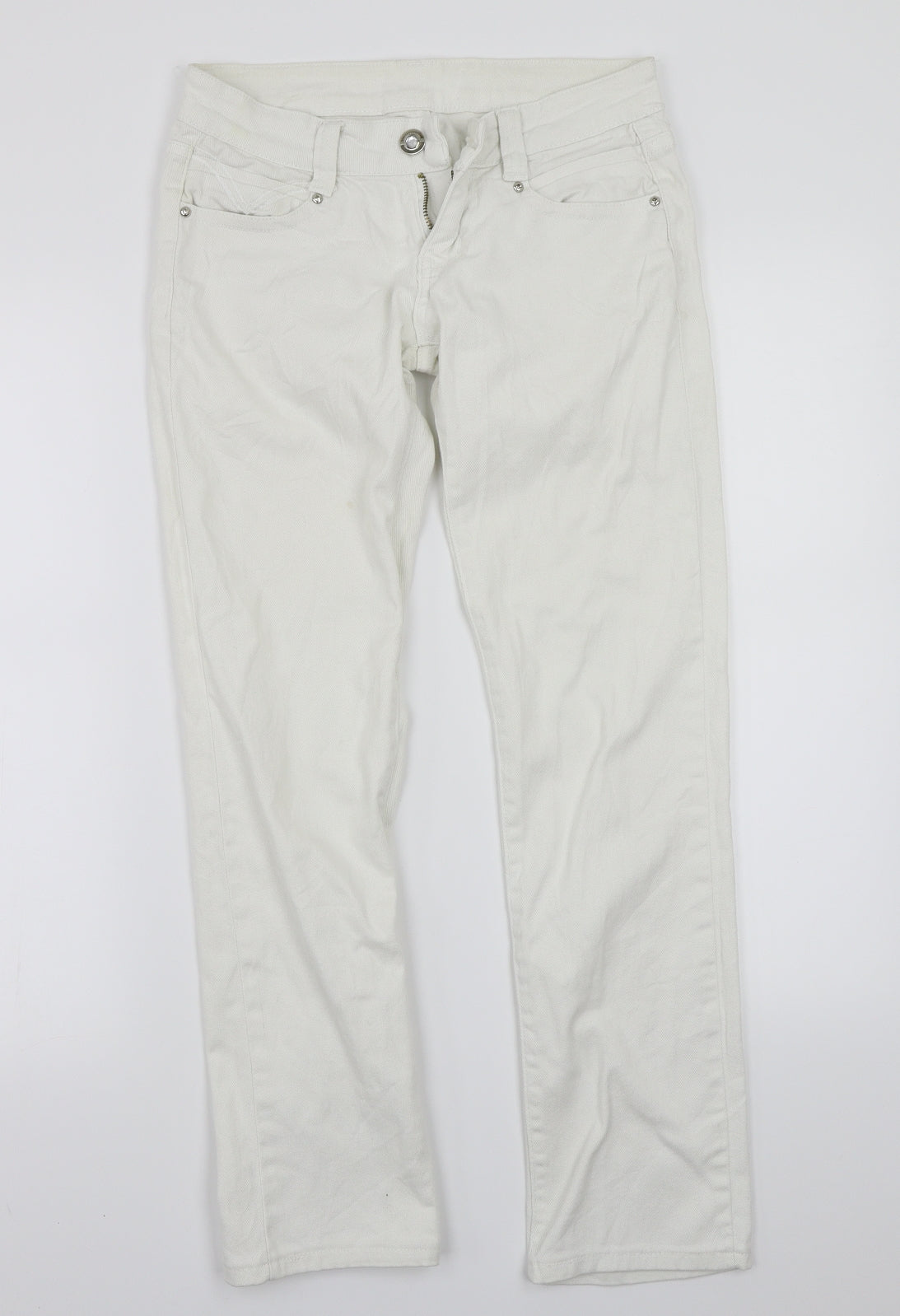 Preworn Womens White   Straight Jeans Size 36 L27 in