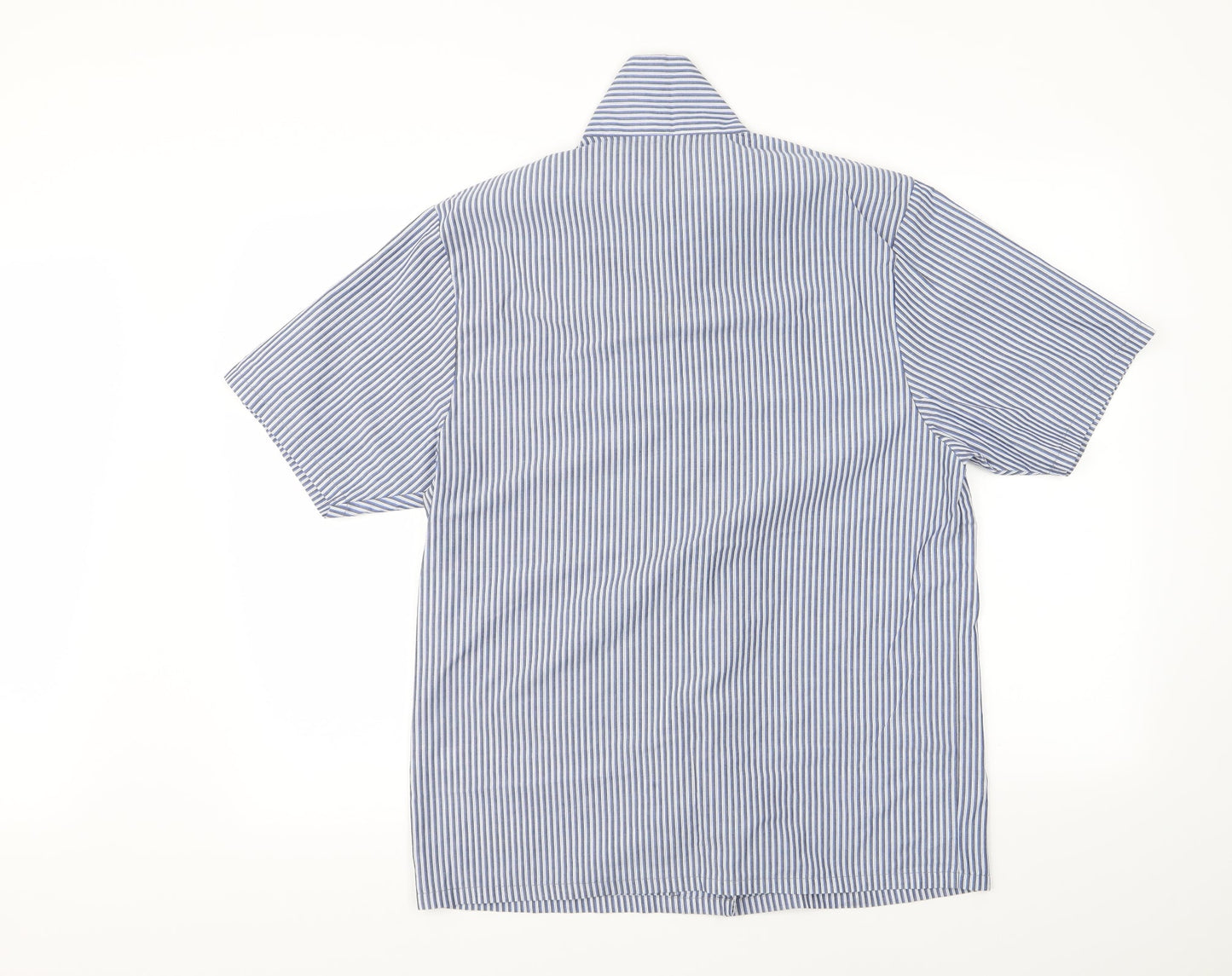 George Womens Blue Striped  Basic Button-Up Size 38