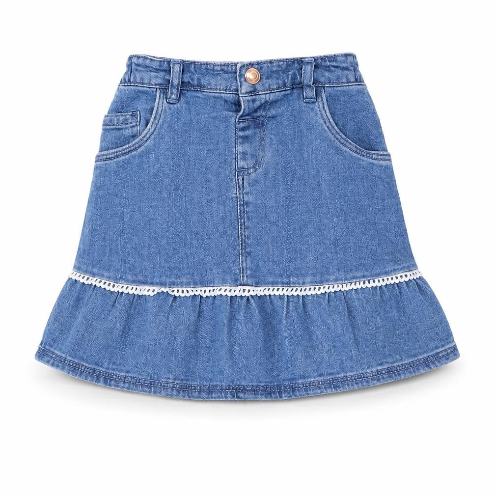 TU Girls Black  Denim Swing Skirt Size 3 Years