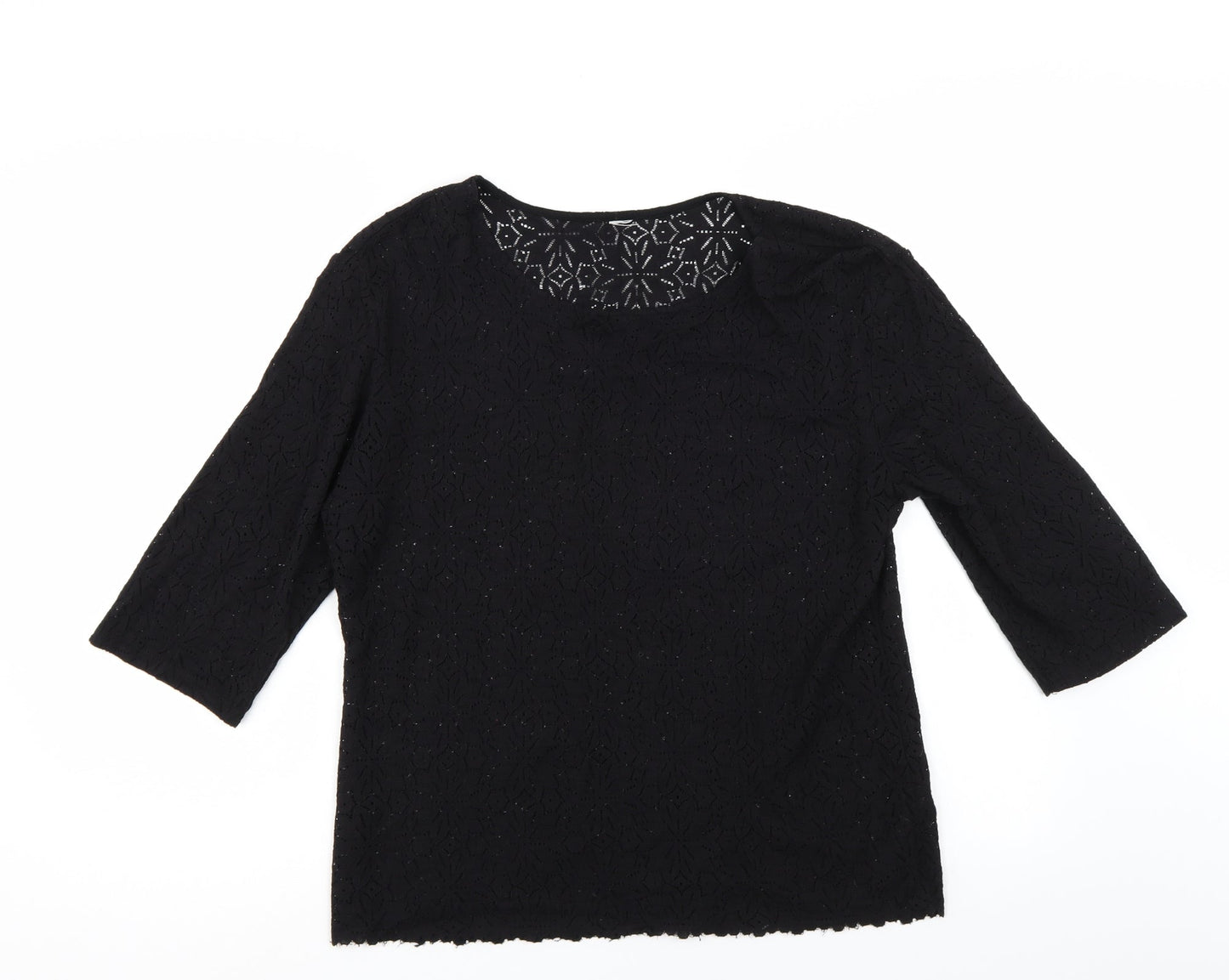 NEXT Womens Black Floral  Basic Blouse Size 10