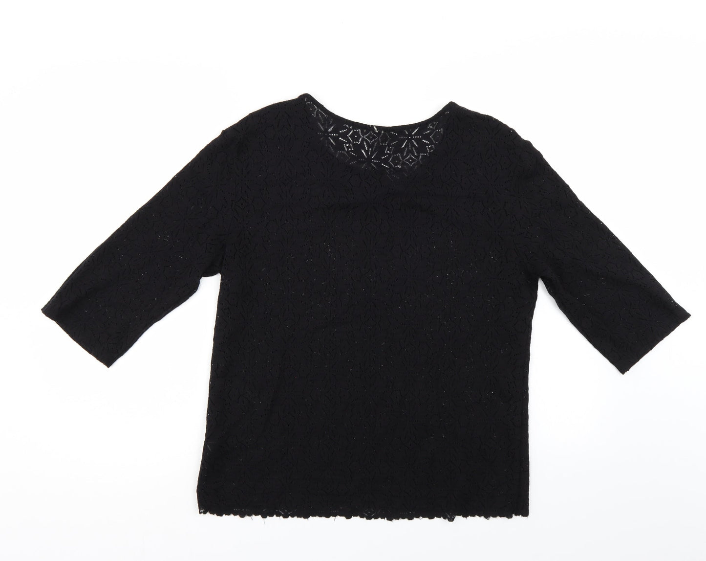 NEXT Womens Black Floral  Basic Blouse Size 10