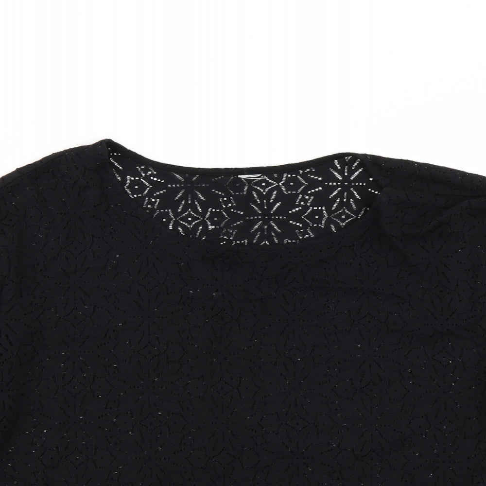 NEXT Womens Black Floral  Basic Blouse Size 10