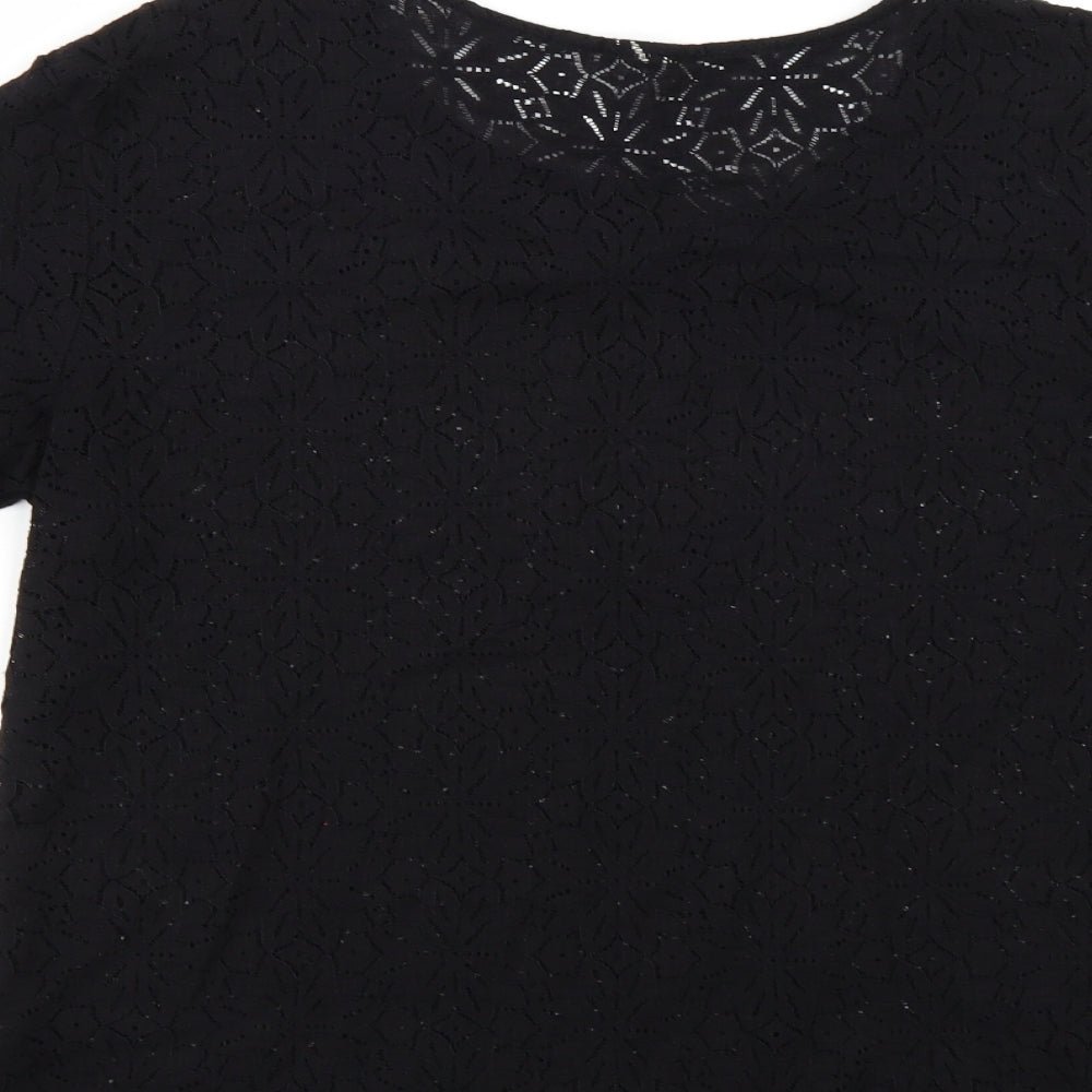 NEXT Womens Black Floral  Basic Blouse Size 10