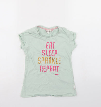 Preloved Lee Cooper Girls Green   Basic T-Shirt Size 7-8 Years - Front