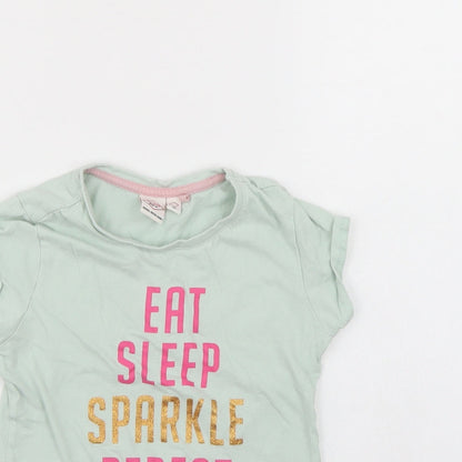 Preloved Lee Cooper Girls Green   Basic T-Shirt Size 7-8 Years - Detail