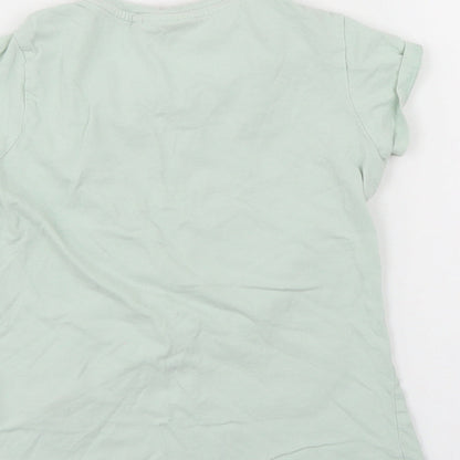 Preloved Lee Cooper Girls Green   Basic T-Shirt Size 7-8 Years - Label