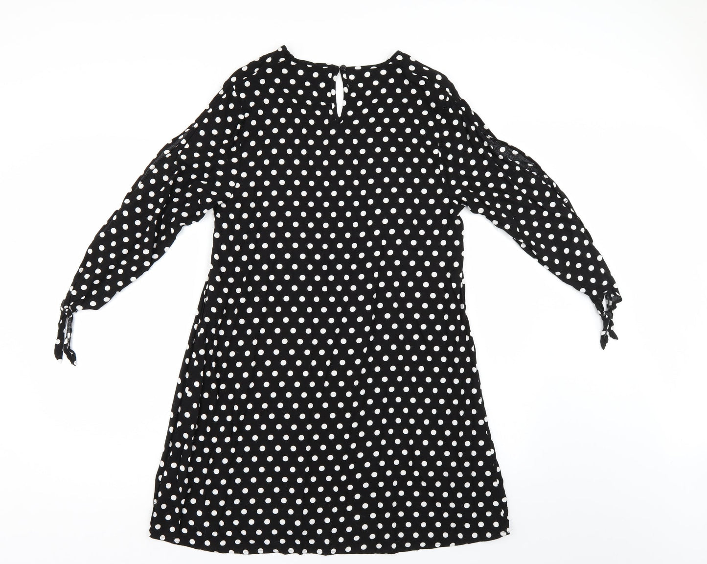 Papaya Womens Black Polka Dot  T-Shirt Dress  Size 12