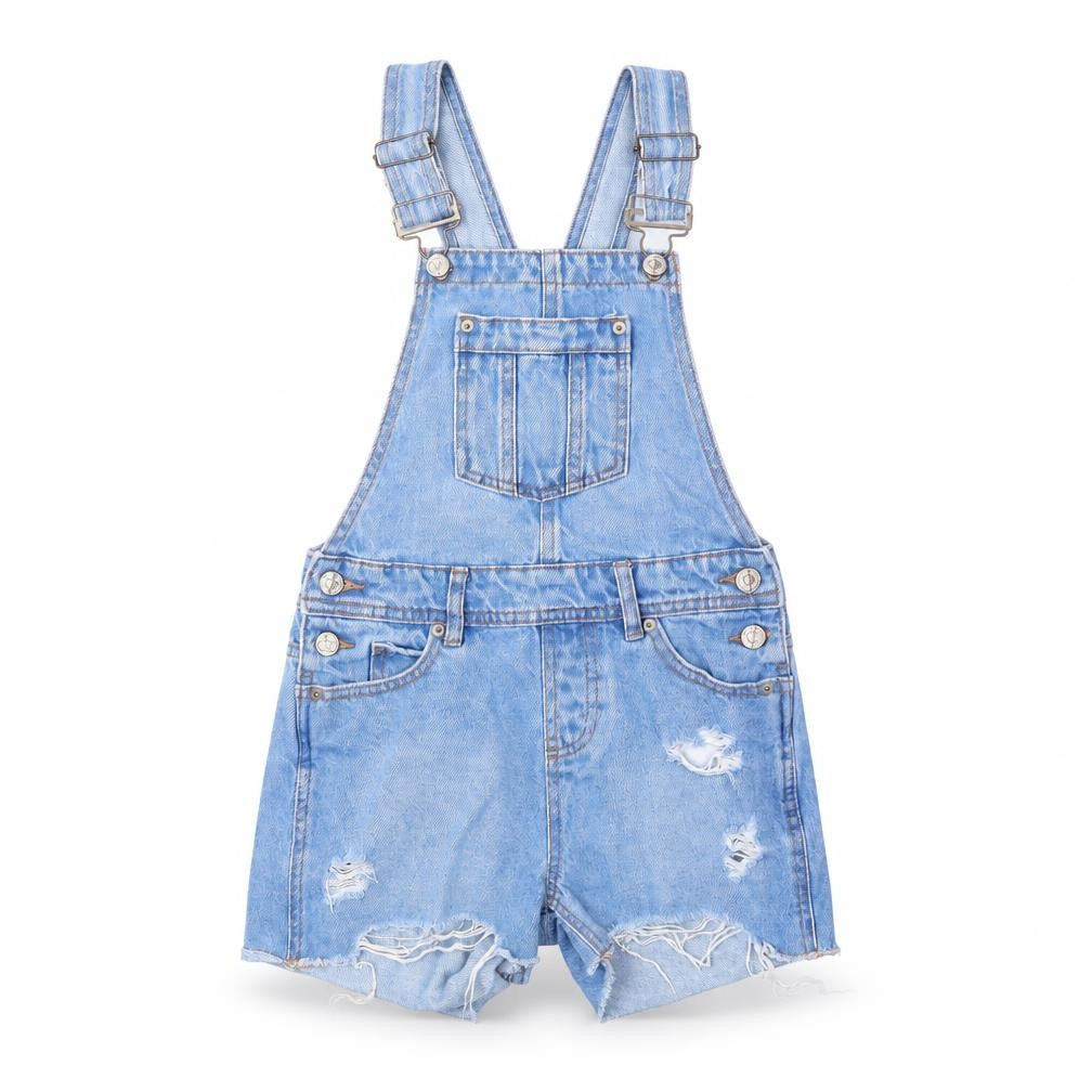 New Look Girls Blue  Denim Dungarees Trousers Size 9 Months