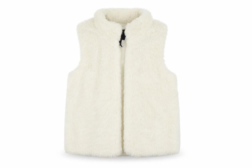 Gap Girls White   Duffle Coat Coatigan Size 10-11 Years  - Faux sheep skin