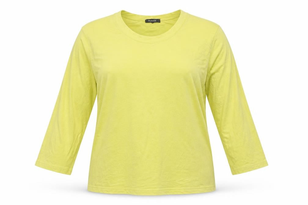 APANAGE Womens Yellow   Basic T-Shirt Size XL