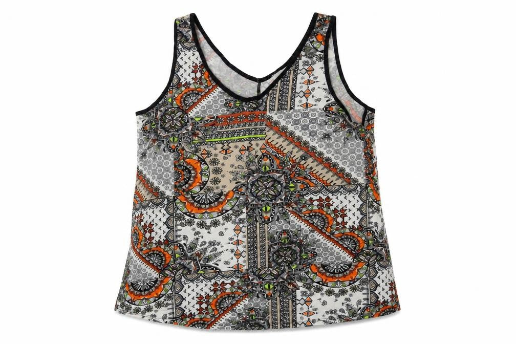 George Womens White Paisley  Basic Tank Size 18