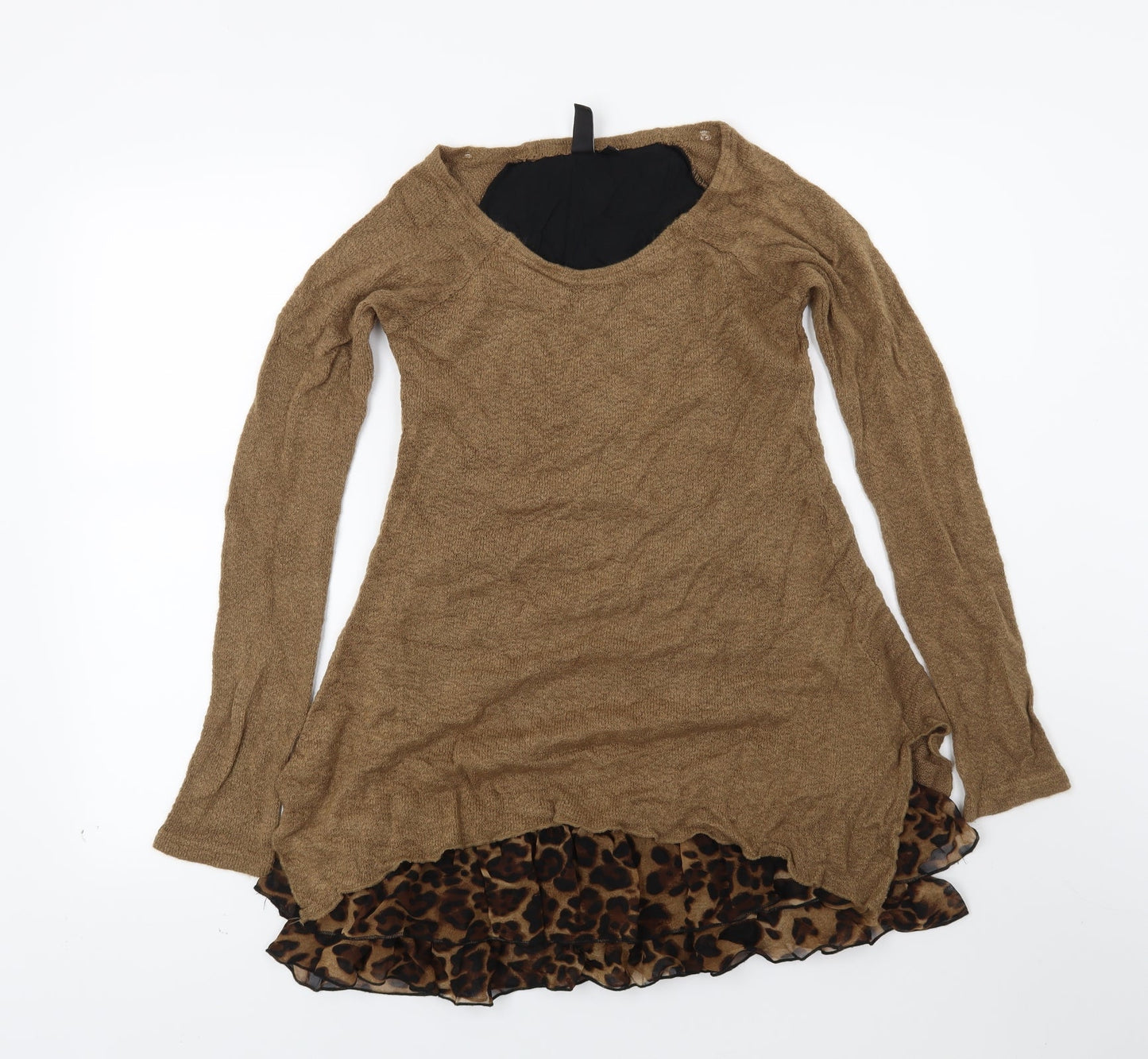 IZABEL Womens Brown Animal Print  Pullover Jumper Size 6