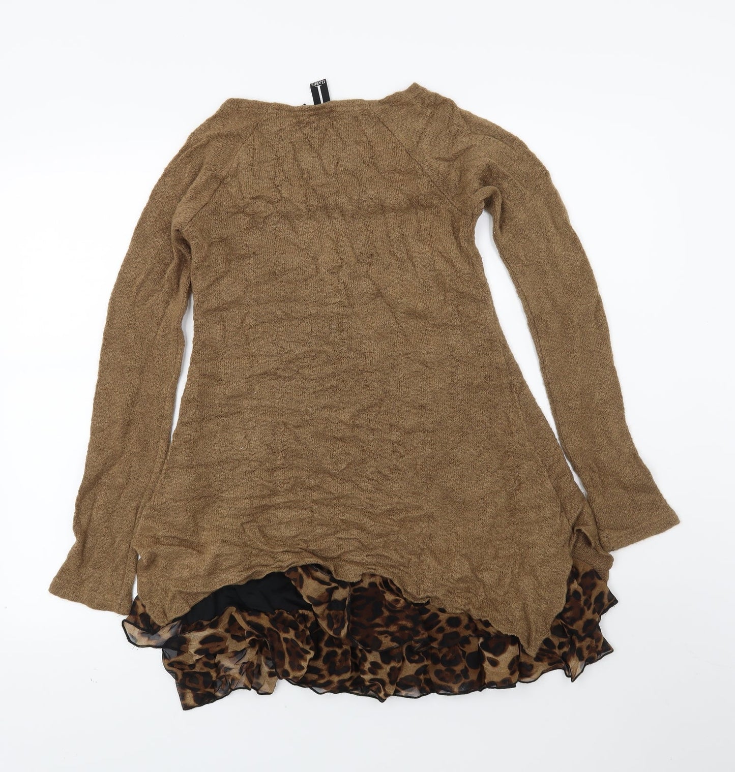 IZABEL Womens Brown Animal Print  Pullover Jumper Size 6