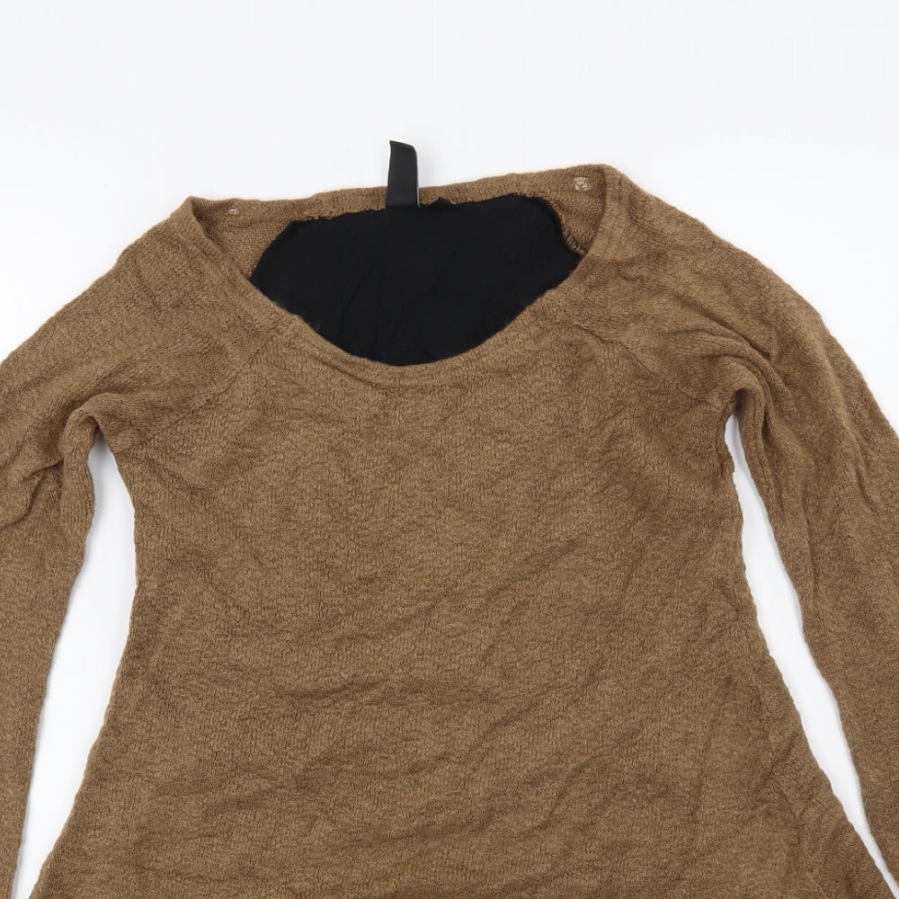 IZABEL Womens Brown Animal Print  Pullover Jumper Size 6