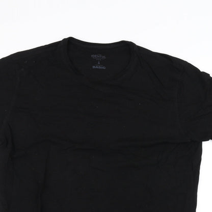 Preloved Identic Womens Black   Basic T-Shirt Size L - Detail
