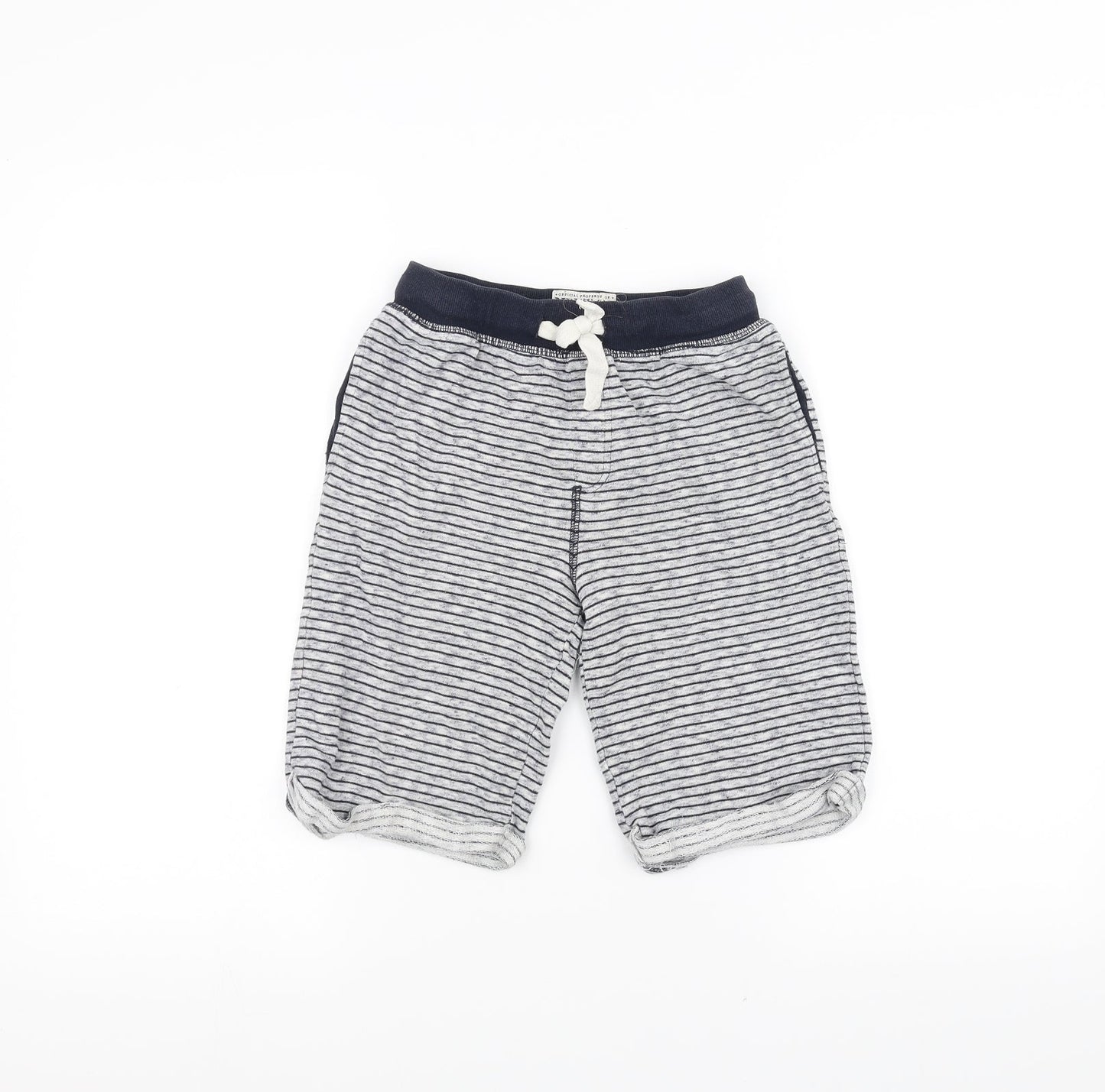 NEXT Girls White Striped  Sweat Shorts Size 9 Years