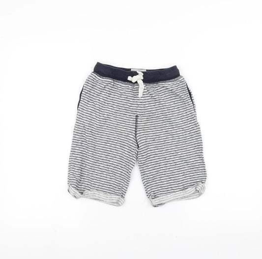 NEXT Girls White Striped  Sweat Shorts Size 9 Years
