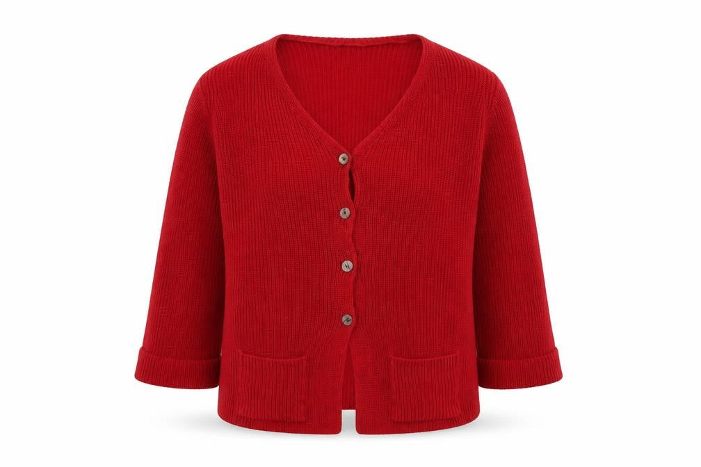 Marks & Spencer Womens Red  Knit Jacket Coatigan Size 18