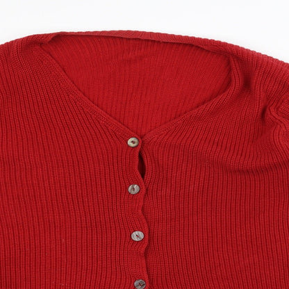 Marks & Spencer Womens Red  Knit Jacket Coatigan Size 18