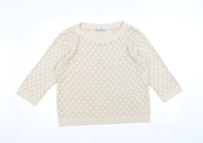 Pure & Natural Womens White   Pullover Jumper Size S