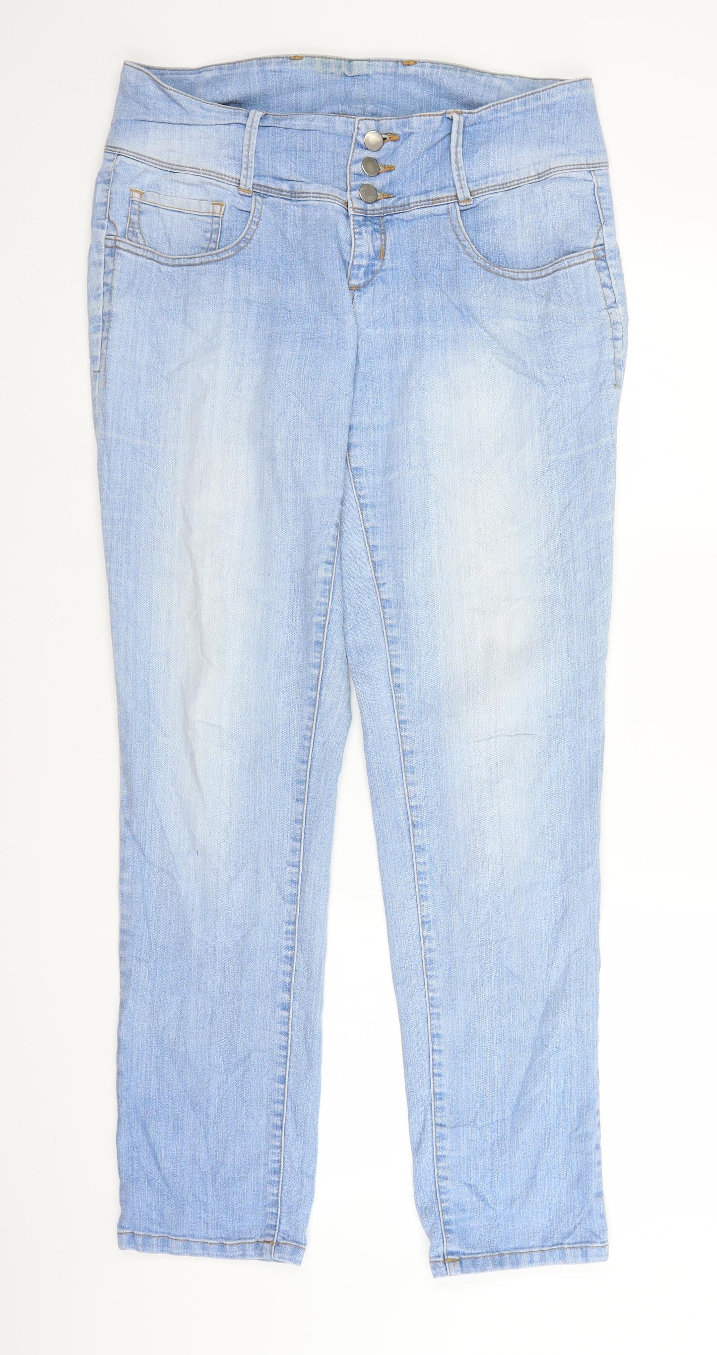 Pieces Womens Blue  Denim Straight Jeans Size 35 in L31 in