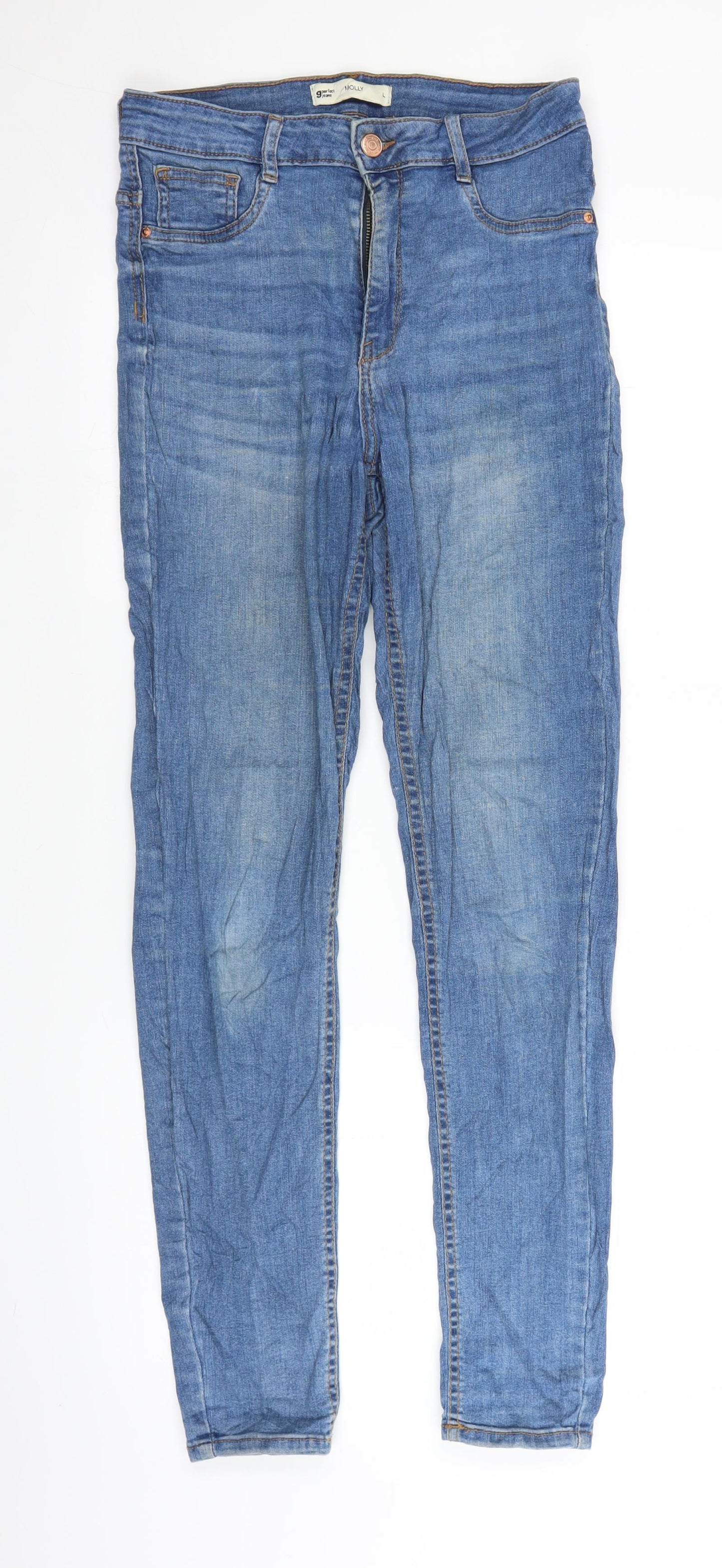 Molly Womens Blue  Denim Straight Jeans Size L L28 in