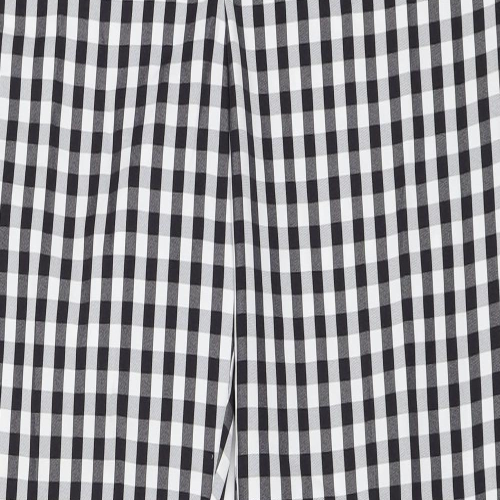 Peacocks Womens Black Check  Trousers  Size 10 L27 in