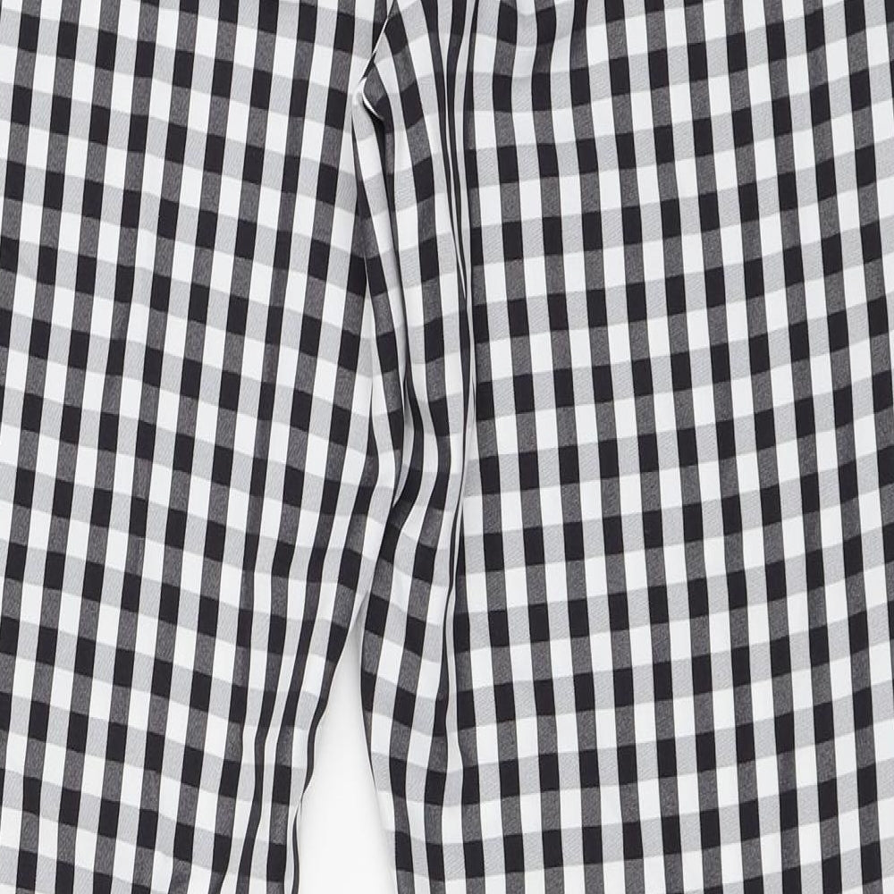 Peacocks Womens Black Check  Trousers  Size 10 L27 in