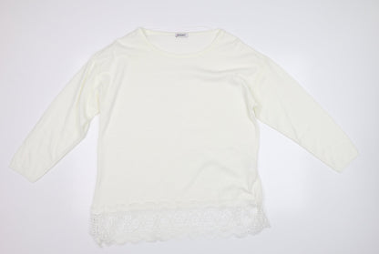 Preloved Damart Womens White   Pullover Jumper Size 18 - Front