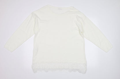Preloved Damart Womens White   Pullover Jumper Size 18 - Back