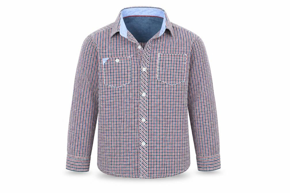 NEXT Girls Red Plaid  Basic Button-Up Size 8 Years