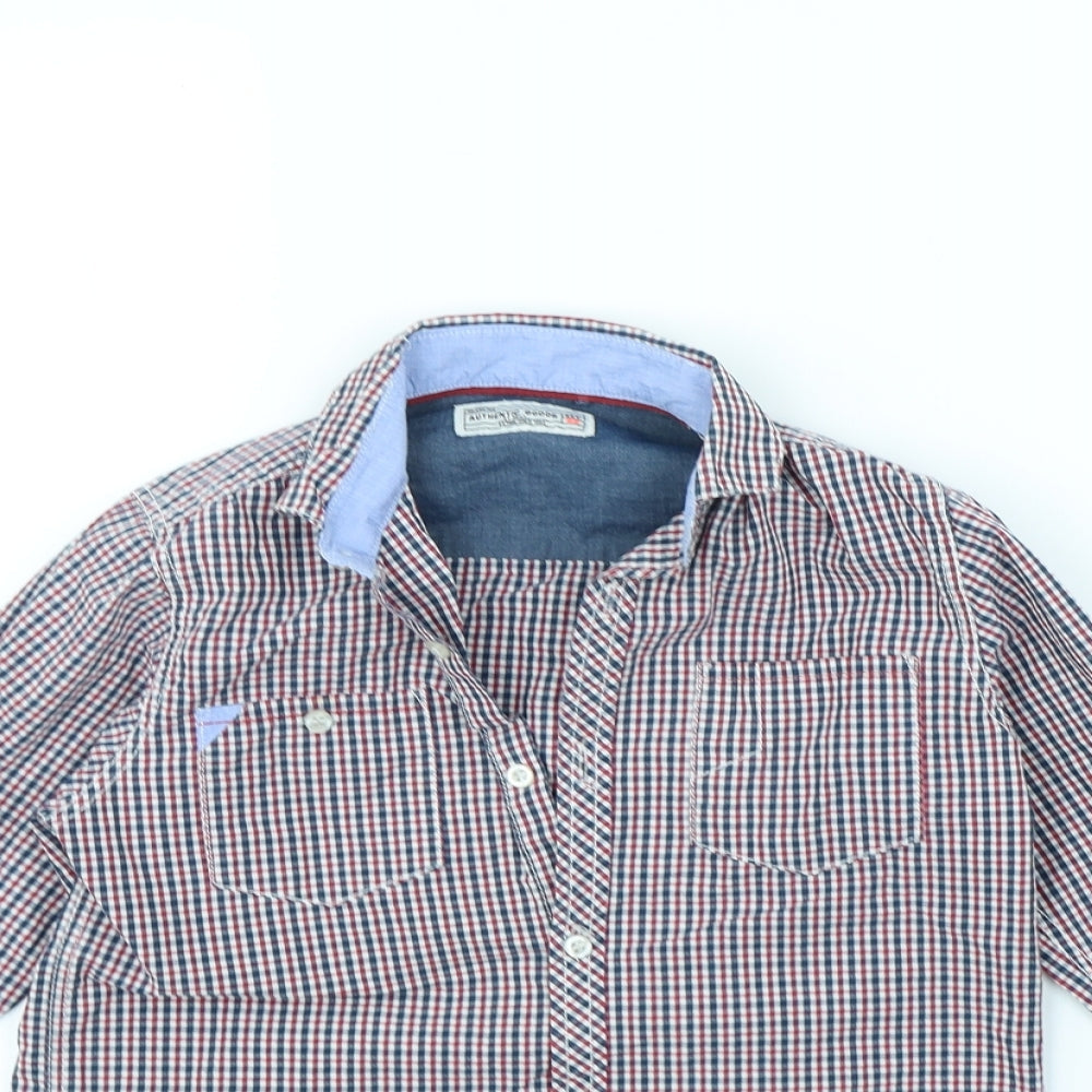 NEXT Girls Red Plaid  Basic Button-Up Size 8 Years