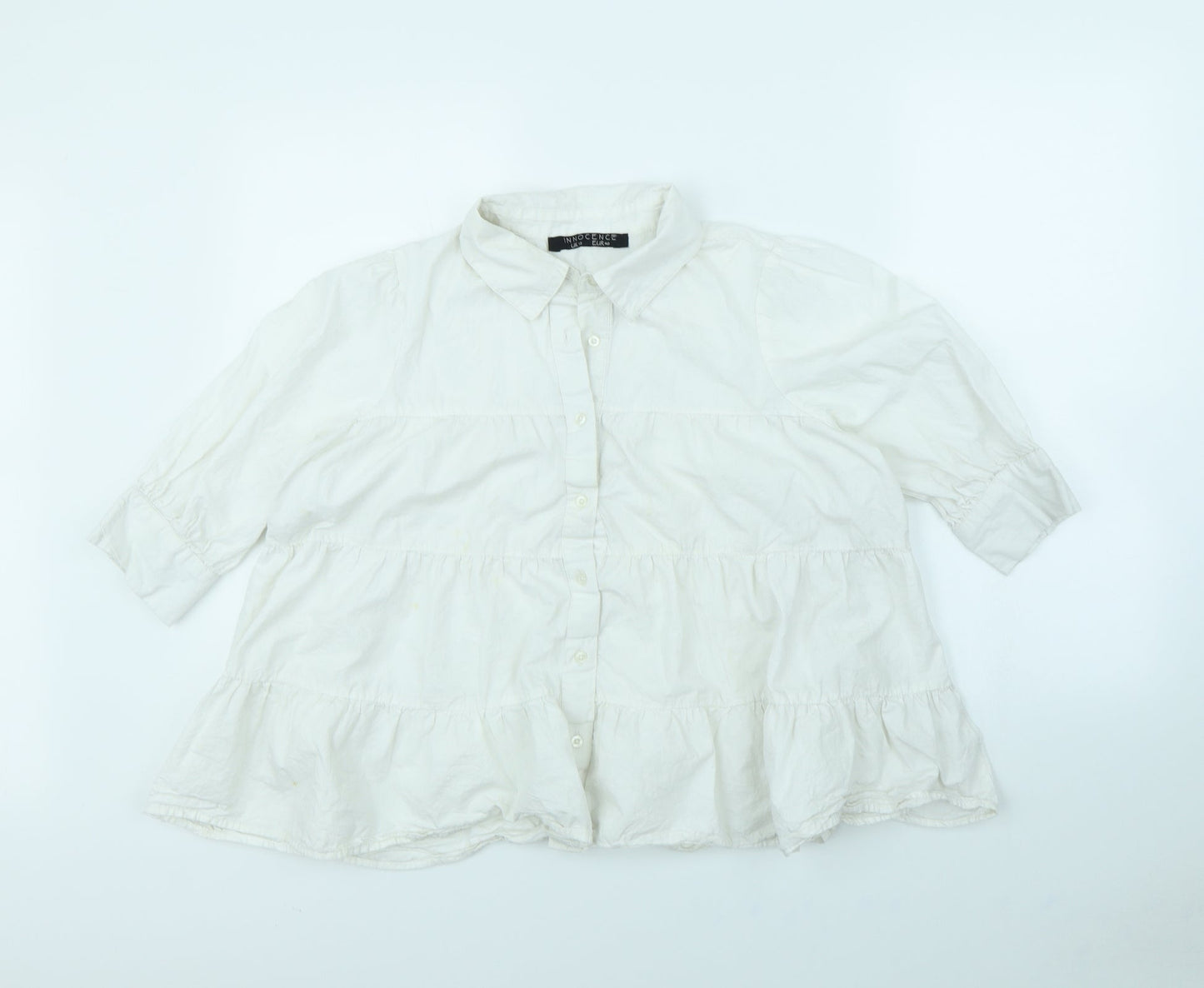 innocence Womens White   Basic Blouse Size 12