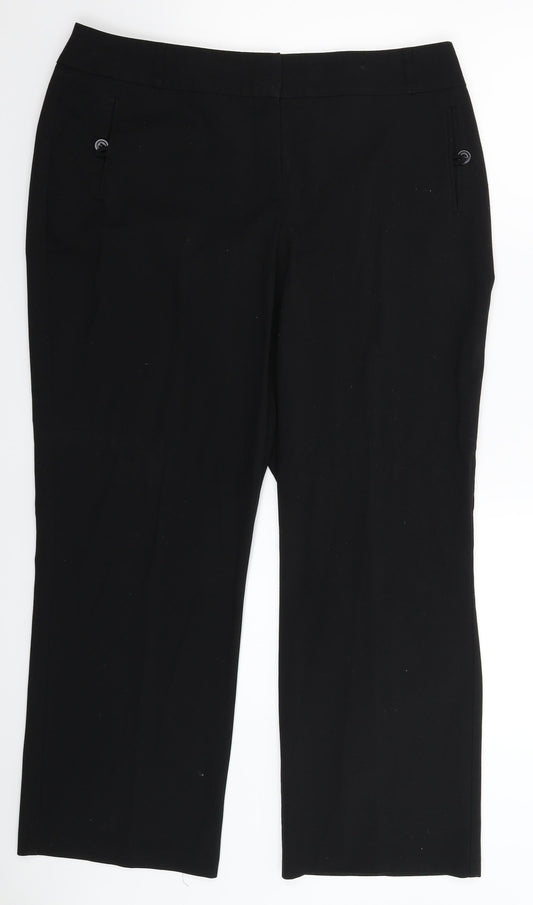 BHS Womens Black   Trousers  Size 14 L28 in