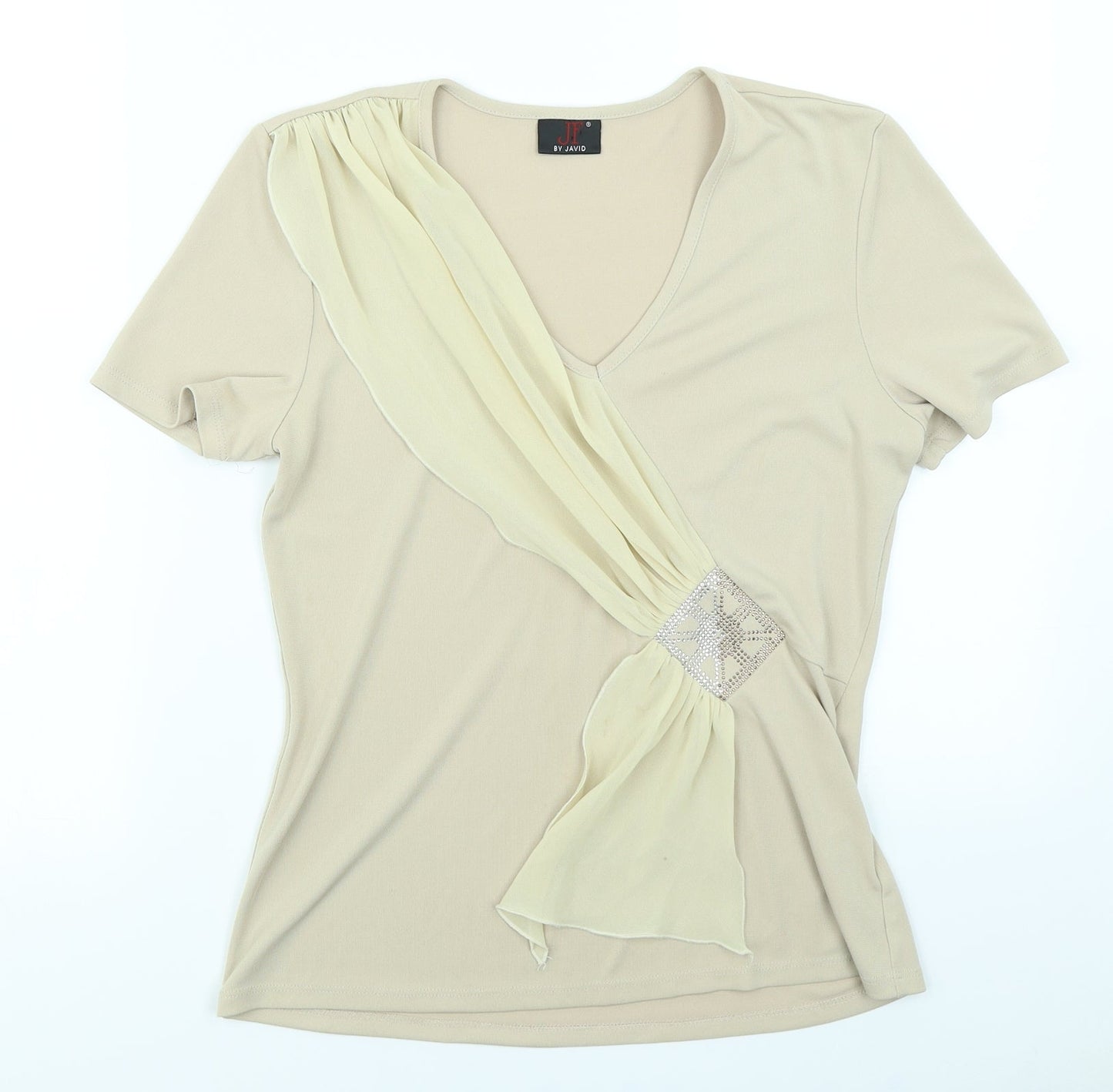 JF Womens Beige   Basic T-Shirt Size 10