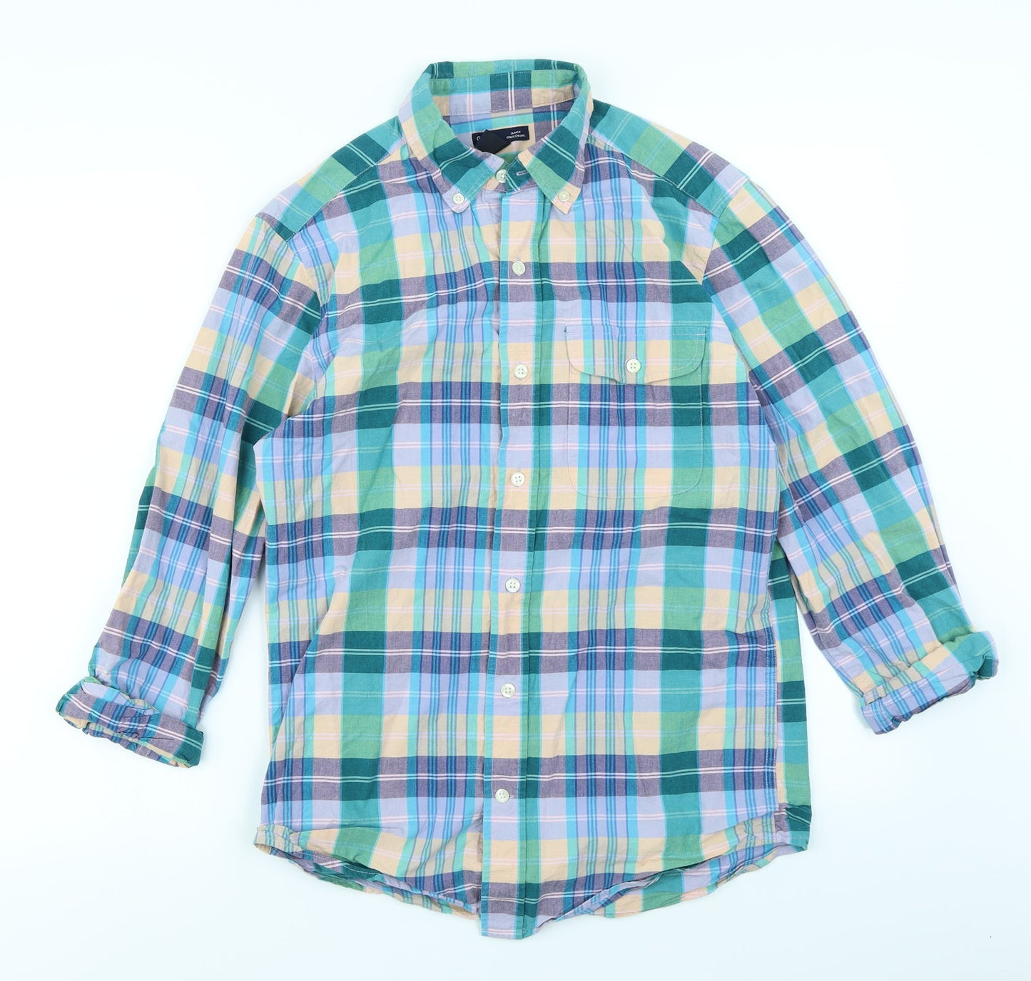 Gap Womens Blue Plaid  Basic Button-Up Size S