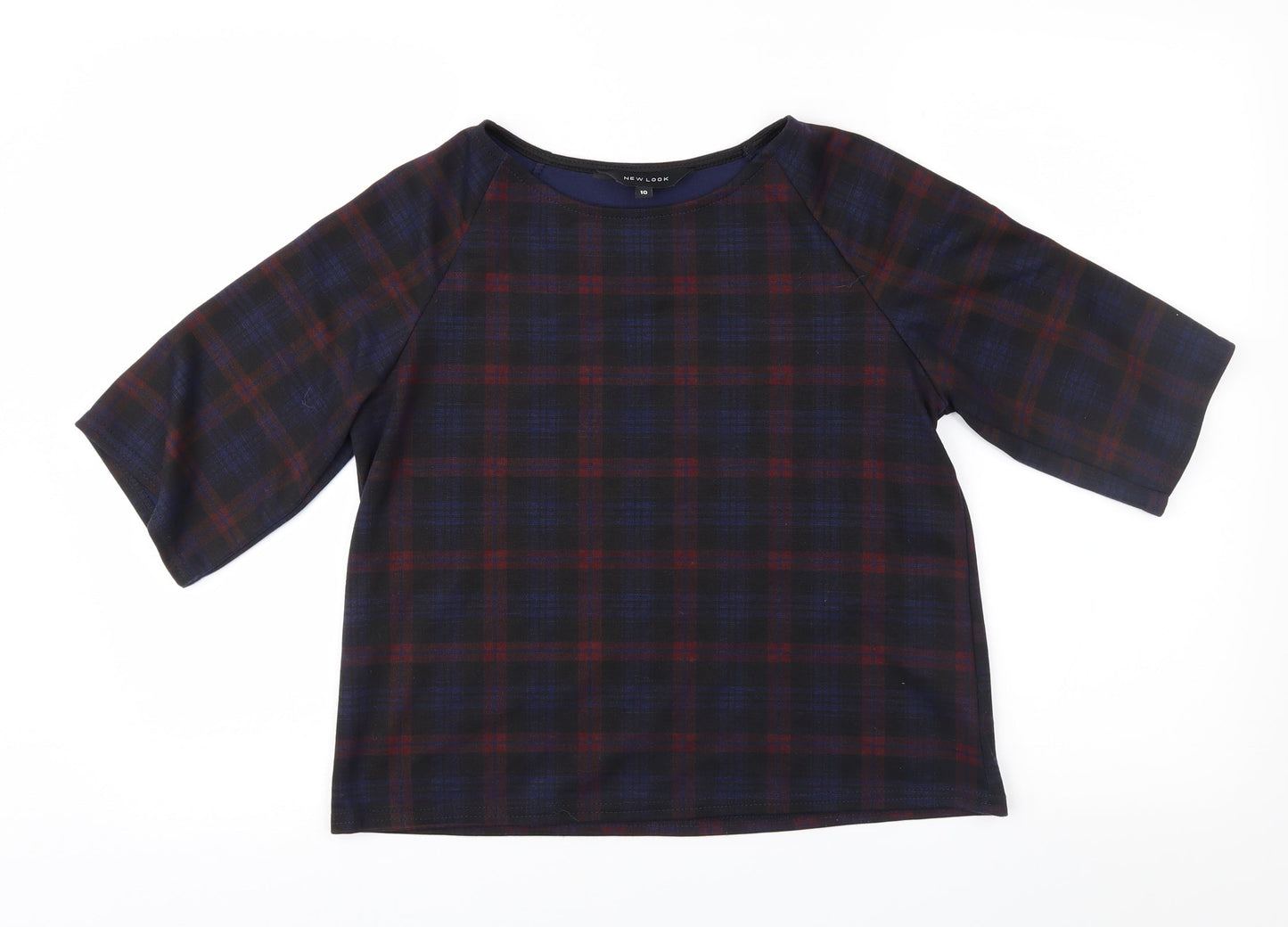 New Look Womens Purple Check  Basic Blouse Size 10