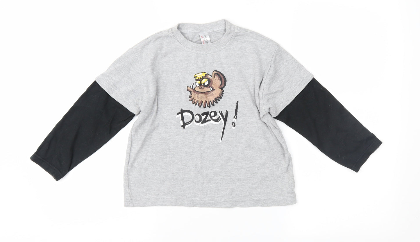 Debenhams Boys Grey  Jersey Basic T-Shirt Size 5-6 Years