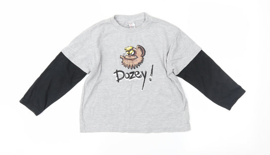 Debenhams Boys Grey  Jersey Basic T-Shirt Size 5-6 Years