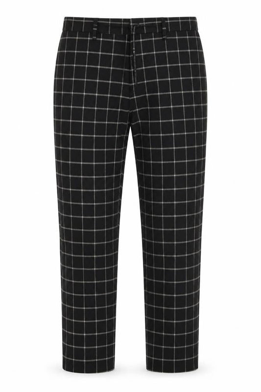 New Look Mens Black Check  Trousers  Size 30 in L26 in