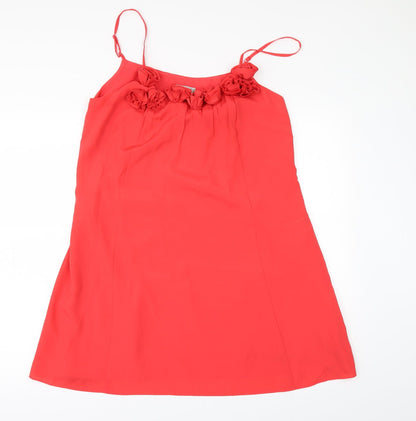 Additional front view of ASOS women’s red mini, size UK 14