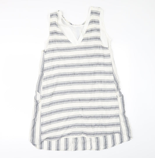Zara Womens White Striped  A-Line  Size S