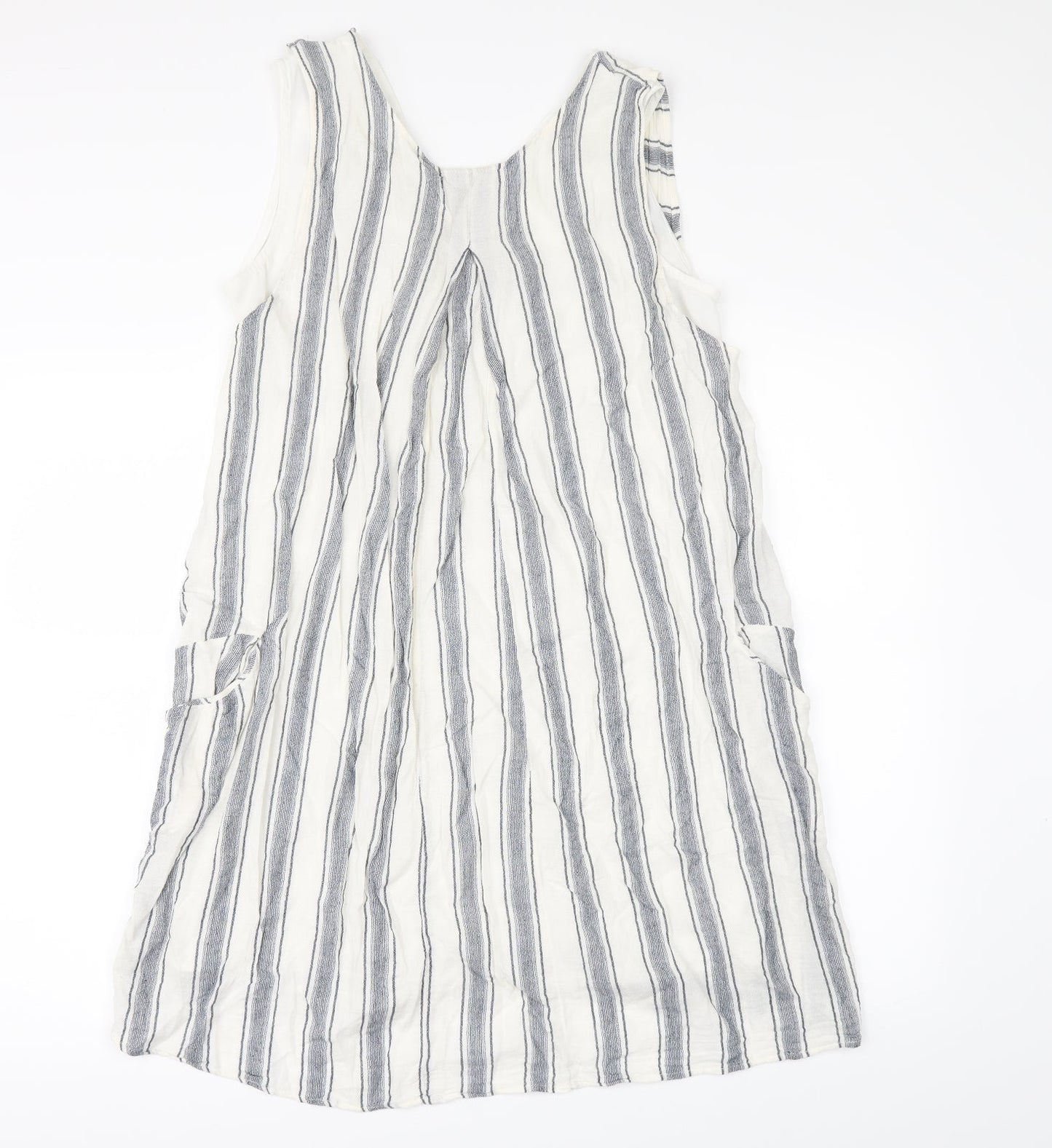 Zara Womens White Striped  A-Line  Size S