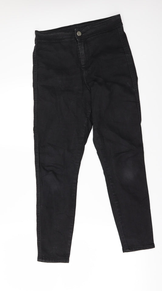 Preworn Womens Black  Denim Skinny Jeans Size 28 in L26 in