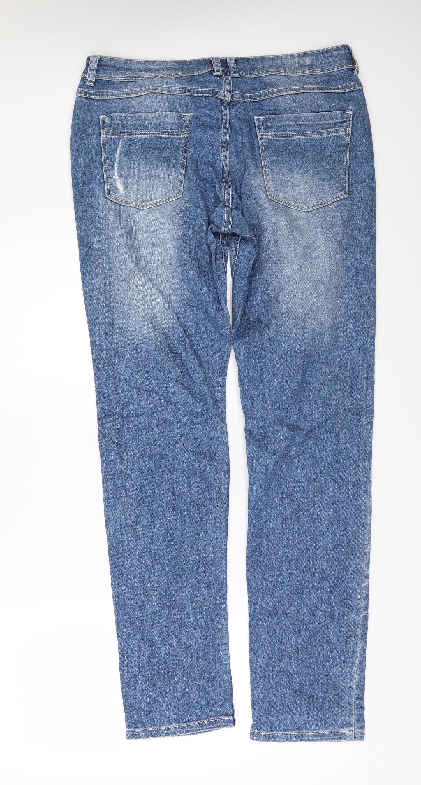 Gina Womens Blue  Denim Straight Jeans Size 12 L31 in
