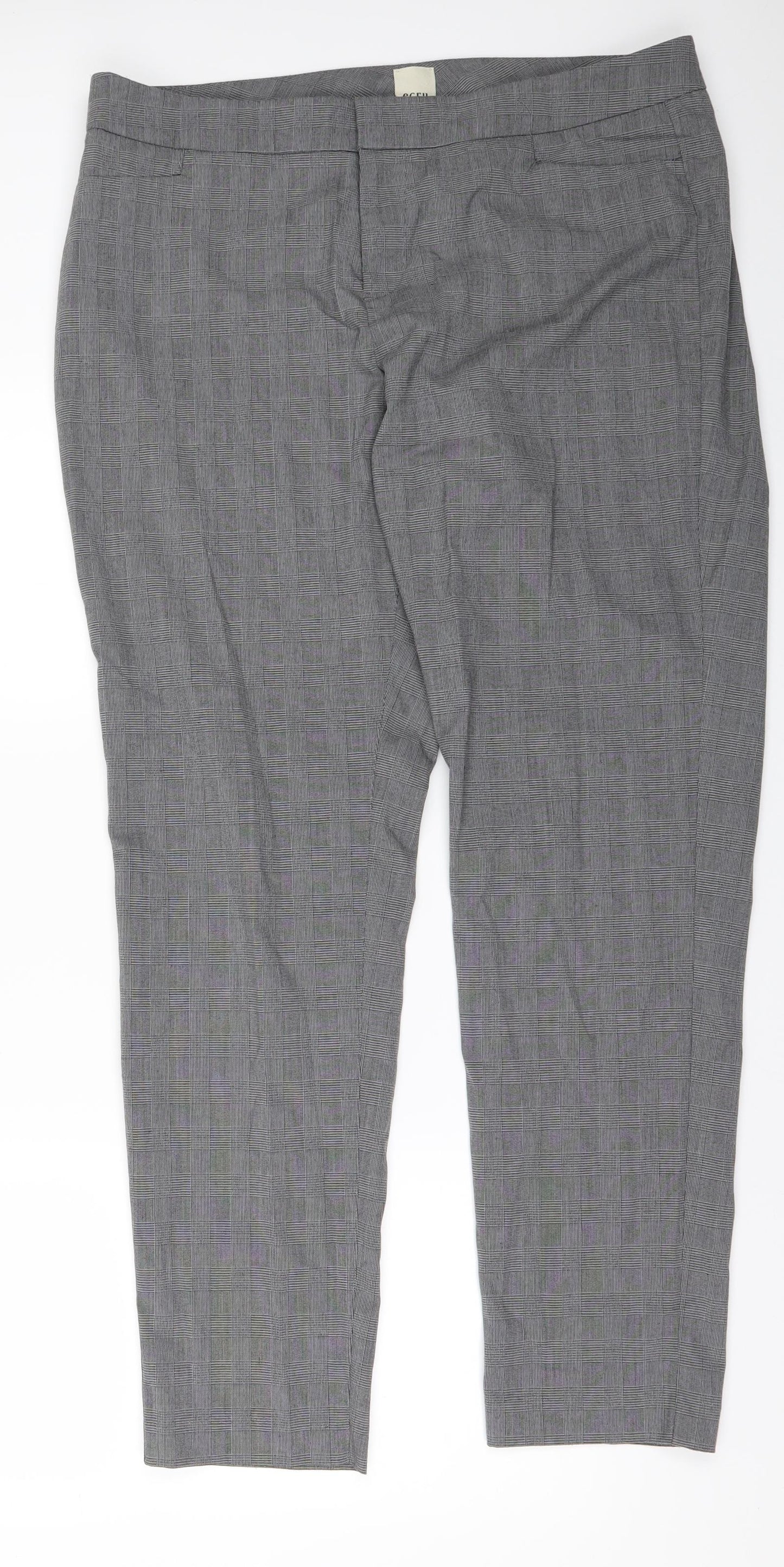 ecru Womens Green Check  Trousers  Size 38 L29 in